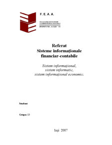 Sistem informa'ional, sistem informatic, sistem informațional economic - Pagina 1