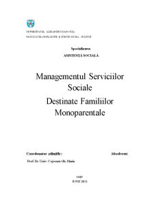 Managementul Serviciilor Sociale Destinate Familiilor Monoparentale - Pagina 2