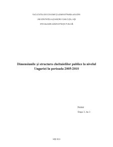 Dimensiunile și Structura Cheltuielilor Publice la Nivelul Ungariei - Pagina 1
