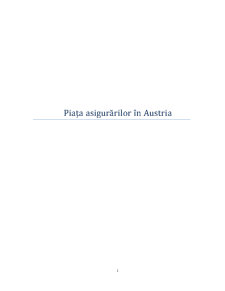 Piața Asigurărilor din Austria - Pagina 1