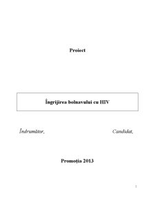 Îngrijirea pacientului cu HIV - Pagina 1