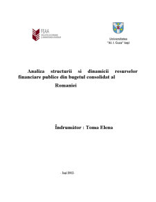 Analiza structurii și dinamicii resurselor financiare publice din bugetul consolidat al României - Pagina 1