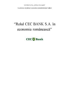 Evoluția CEC Bank în economia românească - Pagina 1