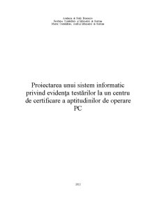 Proiectarea unui Sistem Informatic - Pagina 1