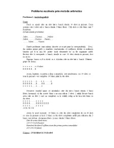 Probleme Rezolvate prin Metode Aritmetice - Pagina 1
