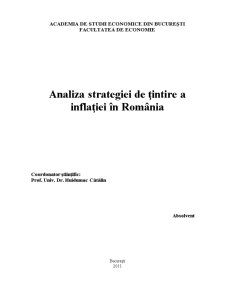 Analiza Strategiei de Țintire a Inflației în România - Pagina 1