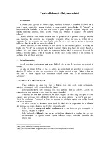 Leaderul Informal - Rol și Caracteristici - Pagina 1