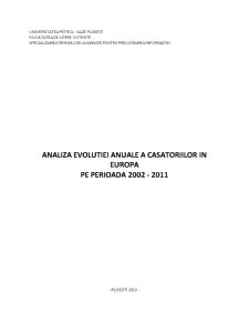 Analiza evoluției anuale a căsătoriilor în Europa - Pagina 1