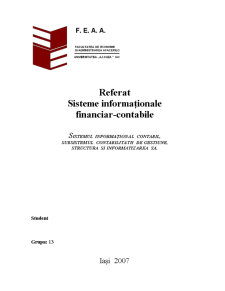 Sistemul informațional contabil, subsistemul contabilității de gestiune, structura și informatizarea sa - Pagina 1