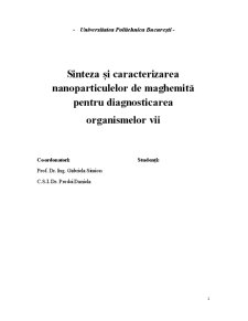 Sinteza și Caracterizarea Nanoparticulelor de Maghemită pentru Diagnosticarea Organismelor Vii - Pagina 1