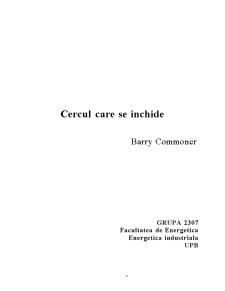 Cercul care se închide - Barry Commoner - Pagina 1