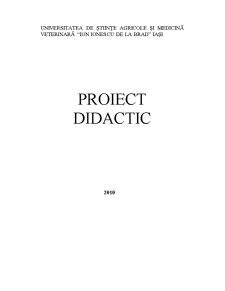 Proiect didactic clasa a IX a - Pagina 1