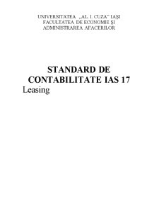 Standard de Contabilitate IAS 17 - Leasing - Pagina 1