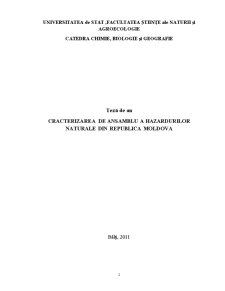 Caracterizarea de ansamblu a hazardurilor naturale din Republica Moldova - Pagina 1