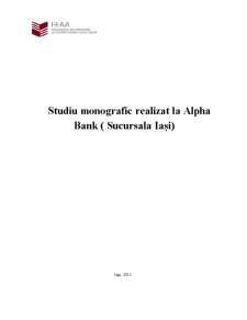 Studiu Monografic Realizat la Alpha Bank - Pagina 1
