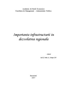 Importanța infrastructurii în dezvoltarea regională - Pagina 1