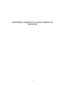 Pronumele personal în latină, română și franceză - Pagina 2