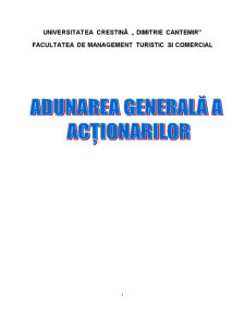 Adunarea Generală a Acționarilor - Pagina 1