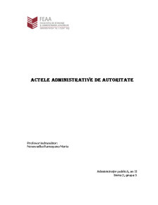 Actele Administrative de Autoritate - Pagina 1