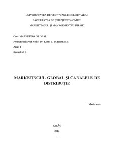 Marketingul global și canalele de distribuție - Pagina 1