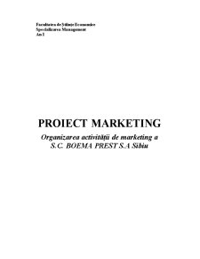 Organizarea activității de marketing a Boema Prest Sibiu - Pagina 1