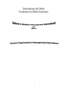 Structuri organizatorice în managementul internațional - Pagina 1