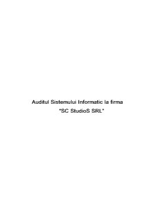 Auditul sistemului informatic al unei societăți comerciale - Pagina 1