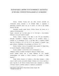 Raporturile dintre stat și Biserica Ortodoxă în istoria constituționalismului românesc - Pagina 1
