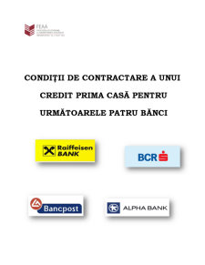 Condiții de contractare a unui credit Prima Casă pentru patru bănci - Pagina 1