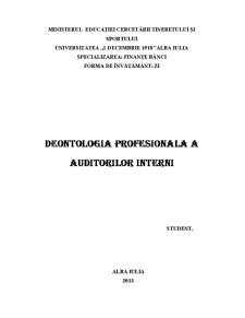 Deontologia profesională a auditorilor interni - Pagina 1
