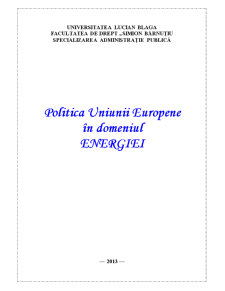 Politica UE în domeniul energiei - Pagina 1