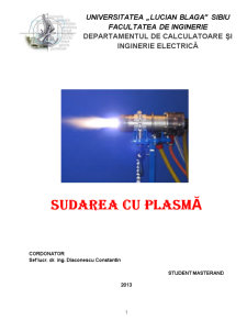 Procesări electrotehnologice - sudarea cu plasmă - Pagina 1