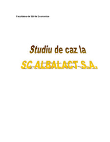 Studiu de Caz la SC Albalact SA - Pagina 1