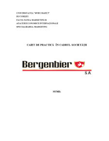 Caiet de practică - marketing la Bergenbier - Pagina 1