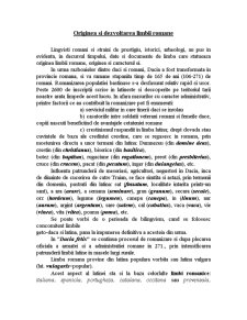 Originea și dezvoltarea limbii române - Pagina 1