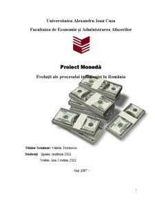 Evoluții ale Procesului Inflaționist în România - Pagina 1