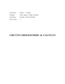 Circuitul biogeochimic al calciului în natură - Pagina 1