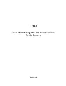 Sistem informațional pentru promovarea potențialului turistic românesc - Pagina 1
