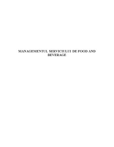 Managementul Serviciului de Food and Beverage - Pagina 1
