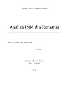 Analiza IMM din România - Pagina 1