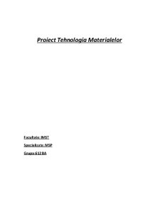 Tehnologia Materialelor - Pagina 1