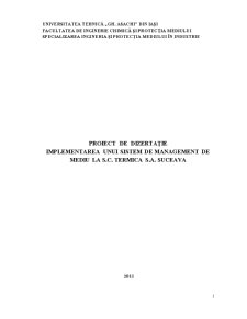 Implementarea unui sistem de management de mediu la SC Termica SA Suceava - Pagina 1
