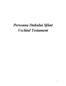 Persoana Duhului Sfânt în Vechiul Testament - Pagina 1