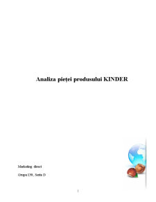 Analiza Pieței Produsului Kinder - Pagina 1