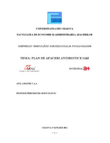 Plan de Afaceri Antibiotice Iași - Pagina 1