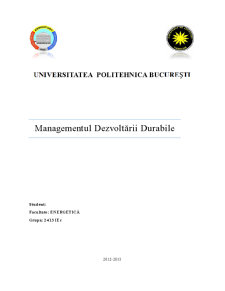 Managementul Dezvoltării Durabile - Pagina 1