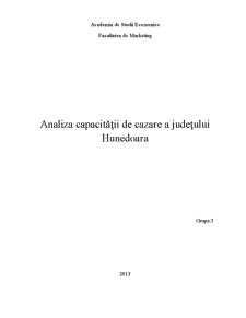 Analiza Capacității de Cazare a Județului Hunedoara - Pagina 1