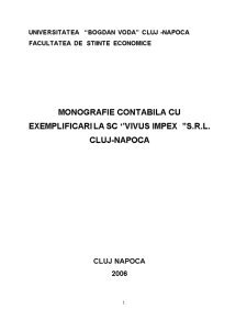 Monografie contabilă cu exemplificări la SC Vivus Impex SRL - Pagina 1