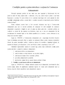 Condițiile acțiunii în contencios administrativ - Pagina 1