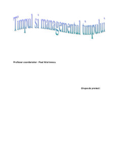 Managementul Timpului - Pagina 1